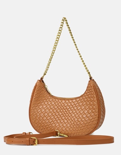 Εικόνα της Γυναικεία μονόχρωμη τσάντα ώμου κροκό Ταμπά