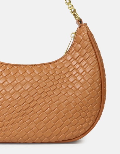 Εικόνα της Γυναικεία μονόχρωμη τσάντα ώμου κροκό Ταμπά