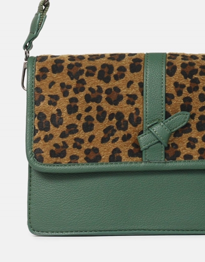 Εικόνα της Γυναικεία τσάντα ώμου με σχέδιο print Πράσινο