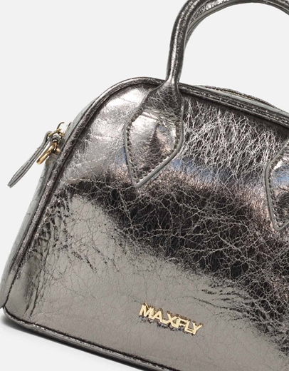 Εικόνα της Γυναικείο τσαντάκι χειρός με φερμουάρ Ασημί