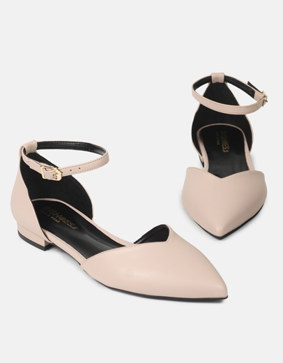 Εικόνα της Μονόχρωμες μυτερές μπαλαρίνες Ελληνικής κατασκευής Nude