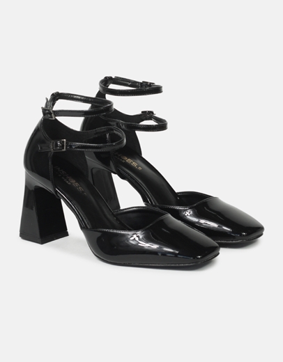 Εικόνα της Γόβες λουστρίνι με διπλό δέσιμο ελληνικής κατασκευής Μαύρο