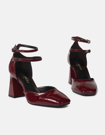 Εικόνα της Γόβες λουστρίνι με διπλό δέσιμο ελληνικής κατασκευής Μπορντώ