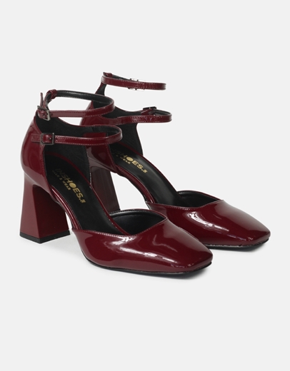 Εικόνα της Γόβες λουστρίνι με διπλό δέσιμο ελληνικής κατασκευής Μπορντώ