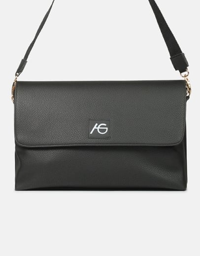 Εικόνα της Χειροποίητη τσάντα ώμου με μαίανδρο L Μαύρο