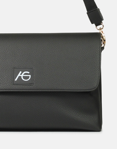 Εικόνα της Χειροποίητη τσάντα ώμου με μαίανδρο L Μαύρο