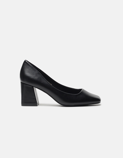 Εικόνα της Γόβες σε καρέ γραμμή με τετράγωνο τακούνι Μαύρο