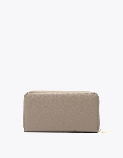 Εικόνα της Γυναικείο πορτοφόλι μονόχρωμο με φερμουάρ Μπεζ