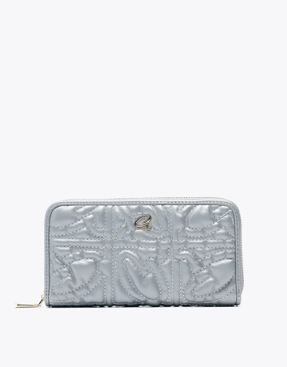 Εικόνα της Γυναικείο πορτοφόλι μονόχρωμο με μοτίβο Γκρι