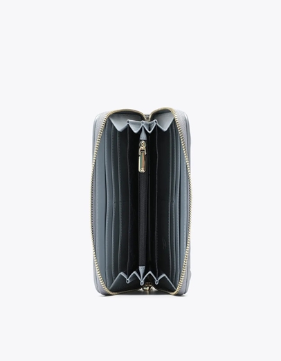 Εικόνα της Γυναικείο πορτοφόλι μονόχρωμο με μοτίβο Γκρι