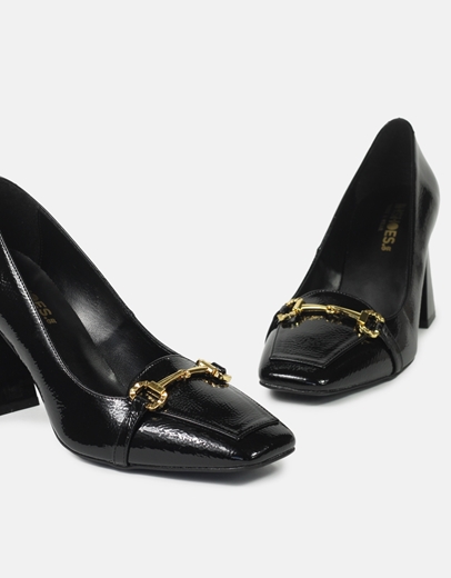 Εικόνα της Γόβες λουστρίνι με αγκράφα ελληνικής κατασκευής Μαύρο