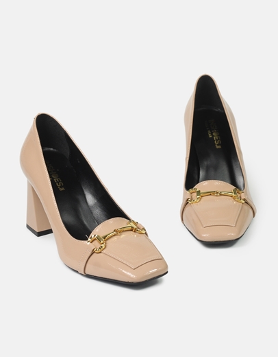 Εικόνα της Γόβες λουστρίνι με αγκράφα ελληνικής κατασκευής Nude