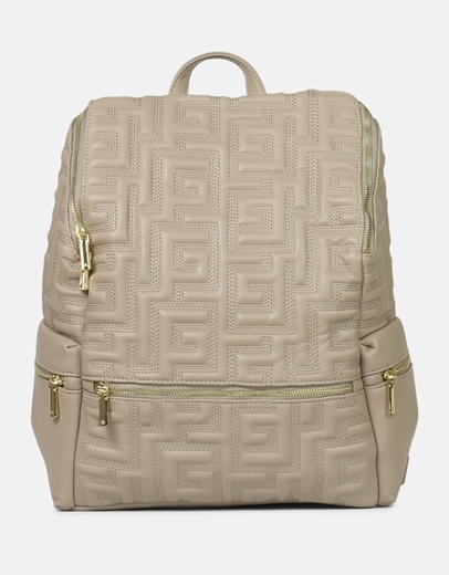 Εικόνα της Γυναικείο σακίδιο πλάτης με μοτίβο μαιάνδρου Μπεζ