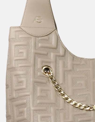 Εικόνα της Τσάντα χειρός με αλυσίδα και μοτίβο μαιάνδρου Πούρο