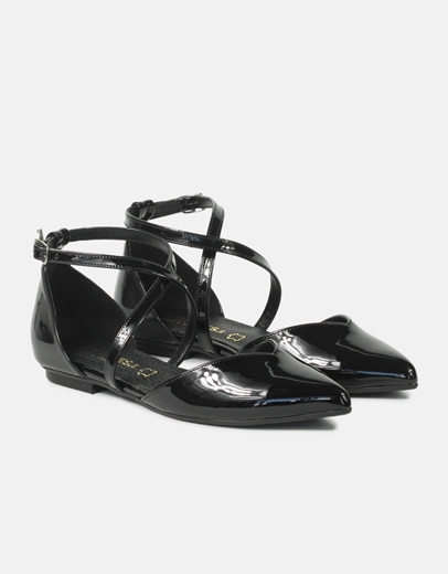 Εικόνα της Γοβάκια Ελληνικής κατασκευής με μπαρέτα Μαύρο