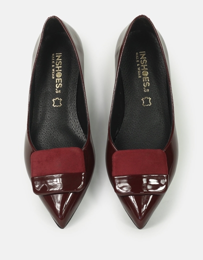 Εικόνα της Μπαλαρίνες λουστρίνι με διακοσμητικό στοιχείο Ελληνικής καστασκευής Μπορντώ