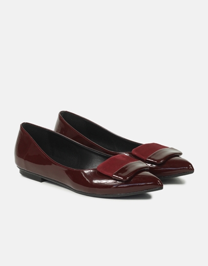 Εικόνα της Μπαλαρίνες λουστρίνι με διακοσμητικό στοιχείο Ελληνικής καστασκευής Μπορντώ