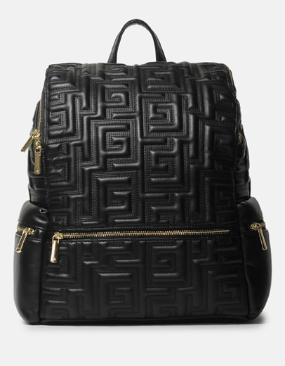 Εικόνα της Γυναικείο σακίδιο πλάτης με μοτίβο μαιάνδρου Μαύρο