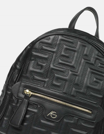 Εικόνα της Σακίδιο πλάτης με μοτίβο μαιάνδρου Μαύρο