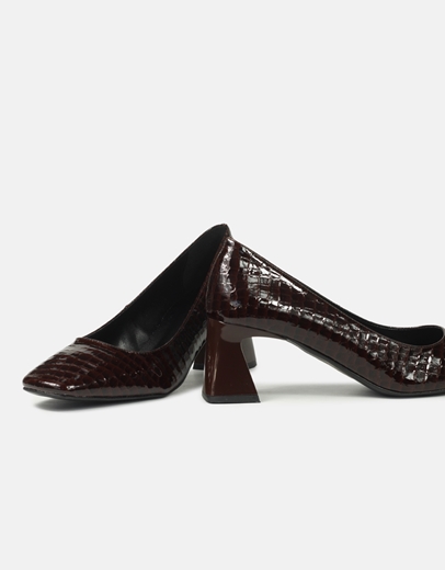 Εικόνα της Γόβες κροκό σε καρέ γραμμή Ελληνικής κατασκευής Μπορντώ