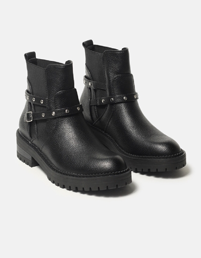 Εικόνα της Μποτάκια αστραγάλου μονόχρωμα με τρουκς Μαύρο