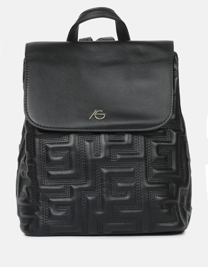 Εικόνα της Σακίδιο πλάτης με μοτίβο μαιάνδρου και μαγνητικό κλιπ Μαύρο