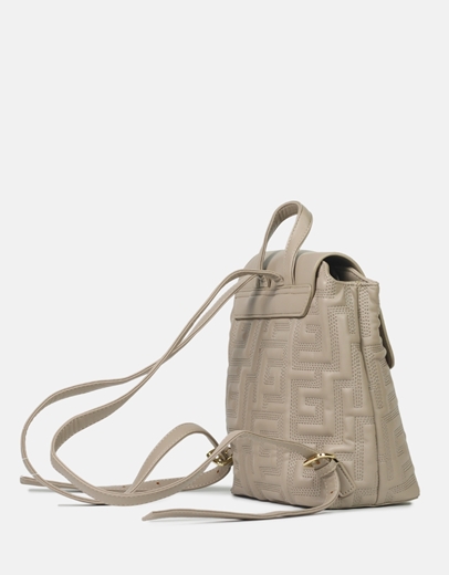 Εικόνα της Σακίδιο πλάτης με μοτίβο μαιάνδρου και μαγνητικό κλιπ Μπεζ