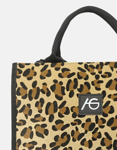 Εικόνα της Xειροποίητη τσάντα χειρός μαίανδρος Λεοπάρ