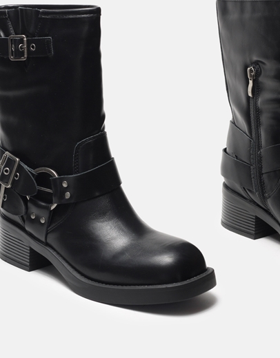 Εικόνα της Μποτάκια bikers με διακοσμητικούς τοκάδες Μαύρο