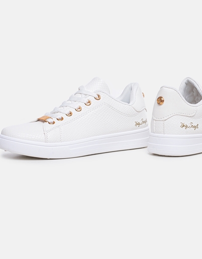 Εικόνα της Basic sneakers με μεταλλικές λεπτομέρειες Λευκό