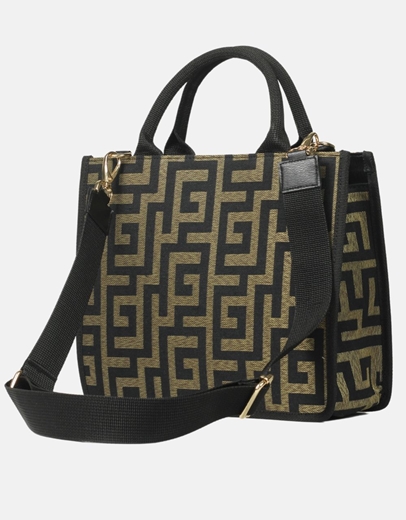 Εικόνα της Xειροποίητη τσάντα χειρός μαίανδρος με προσαρμοζόμενο λουρί ώμου Χρυσό