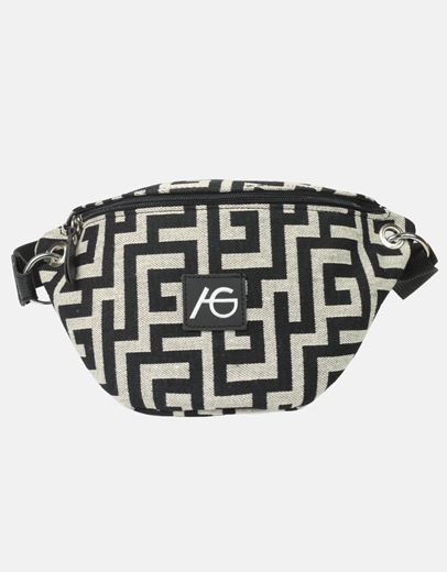 Εικόνα της Crossbody χειροποίητο τσαντάκι με μαίανδρο S Μαύρο