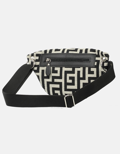 Εικόνα της Crossbody χειροποίητο τσαντάκι με μαίανδρο S Μαύρο