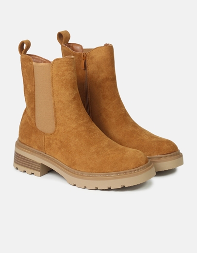 Εικόνα της Basic chelsea suede μποτάκια μονόχρωμα Ταμπά