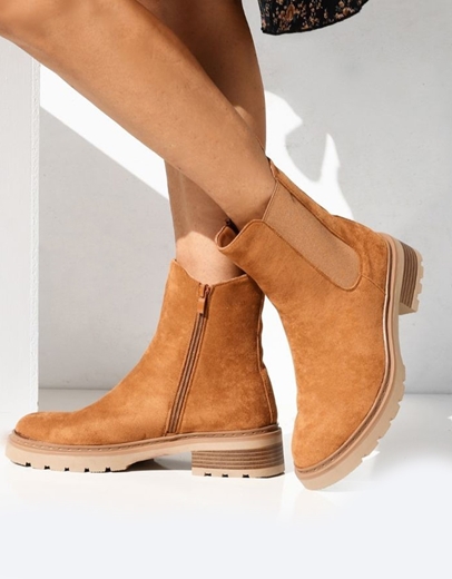 Εικόνα της Basic chelsea suede μποτάκια μονόχρωμα Ταμπά
