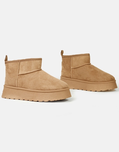 Εικόνα της Δίσολα suede μποτάκια αστραγάλου μονόχρωμα Κάμελ