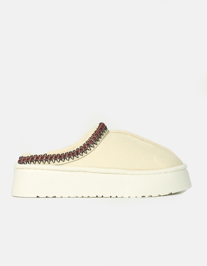 Εικόνα της Suede clogs δίσολα με γούνινη επένδυση Μπεζ