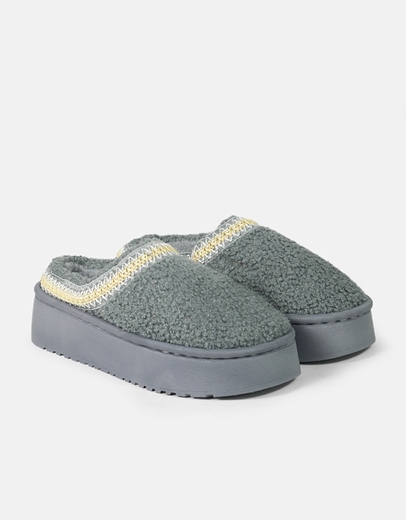 Εικόνα της Δίσολα clogs με γούνινη επένδυση Γκρι
