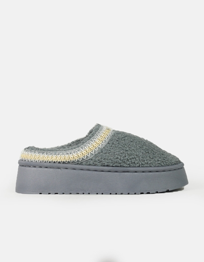 Εικόνα της Δίσολα clogs με γούνινη επένδυση Γκρι