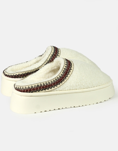 Εικόνα της Δίσολα clogs με γούνινη επένδυση Λευκό