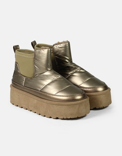 Εικόνα της Δίσολα μποτάκια αστραγάλου μονόχρωμα με λάστιχο Μπρονζέ