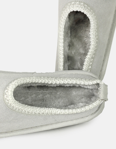 Εικόνα της Suede clogs δίσολα με γούνινη επένδυση Γκρι