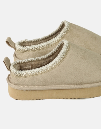 Εικόνα της Suede clogs δίσολα με γούνινη επένδυση Μπεζ