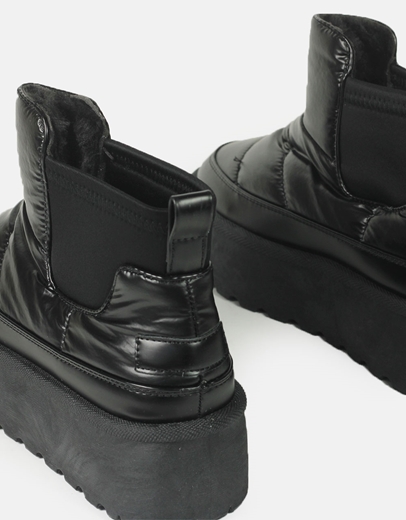 Εικόνα της Δίσολα μποτάκια αστραγάλου μονόχρωμα με λάστιχο Μαύρο