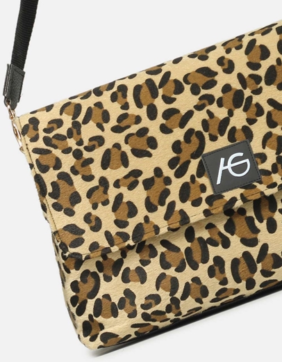 Εικόνα της Χειροποίητη τσάντα ώμου με μαίανδρο L Λεοπάρ