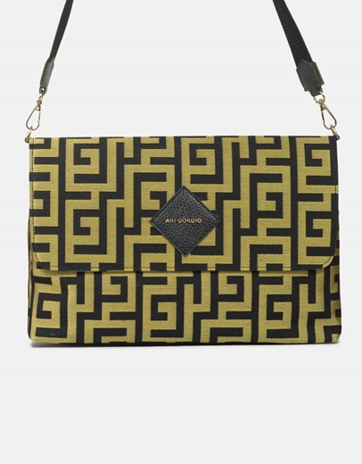 Εικόνα της Χειροποίητη τσάντα ώμου με μαίανδρο L Χρυσό