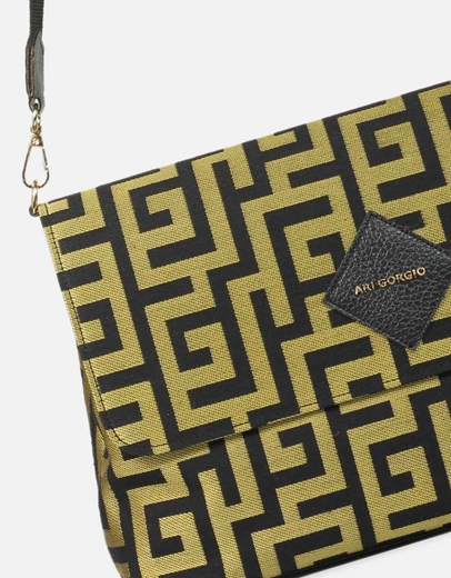 Εικόνα της Χειροποίητη τσάντα ώμου με μαίανδρο L Χρυσό