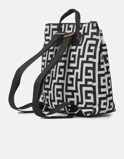 Εικόνα της Χειροποίητο σακίδιο πλάτης με διπλό φερμουάρ Μαύρο