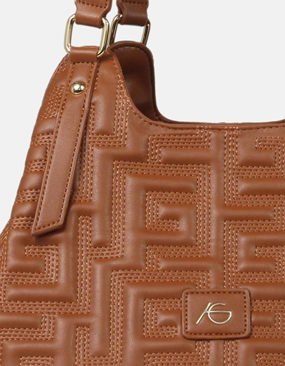 Εικόνα της Tσάντα ώμου με μοτίβο μαιάνδρου Ταμπά