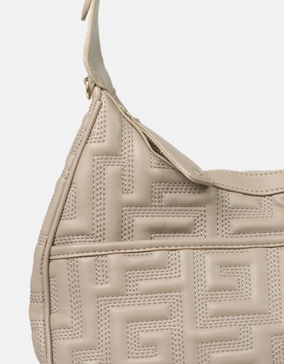 Εικόνα της Tσάντα ώμου με μοτίβο μαιάνδρου Μπεζ
